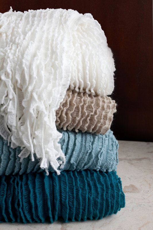 August Grove Melisande Ruffled Throw Blanket & Reviews Wayfair